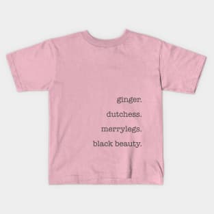 Black Beauty Names Kids T-Shirt